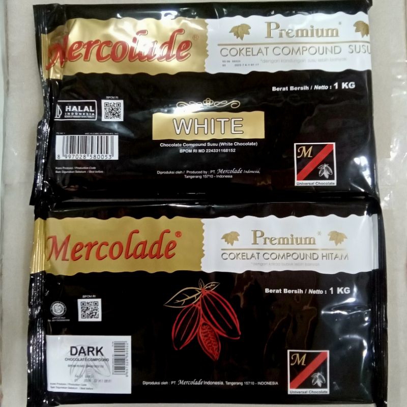 

COKLAT MERCOLADE DARK & WHITE COMPOUND 1 KG