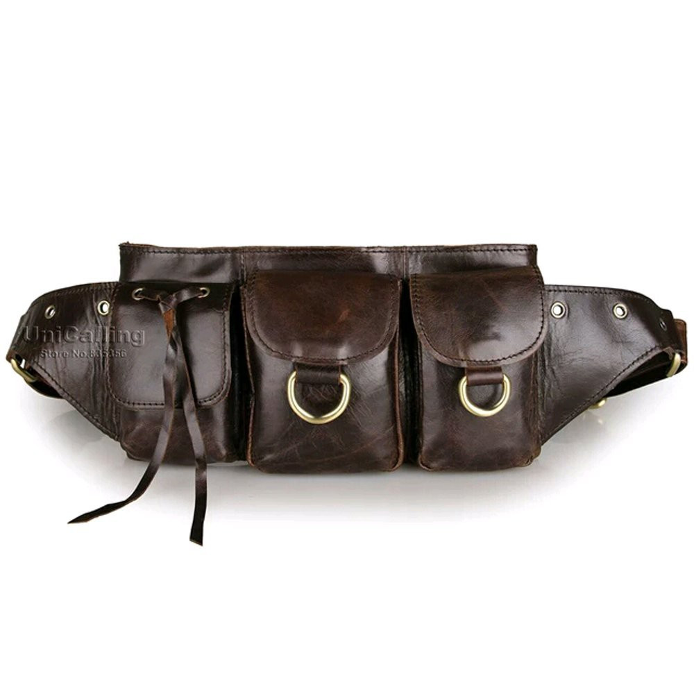 Tas pinggang pria kulit sapi asli