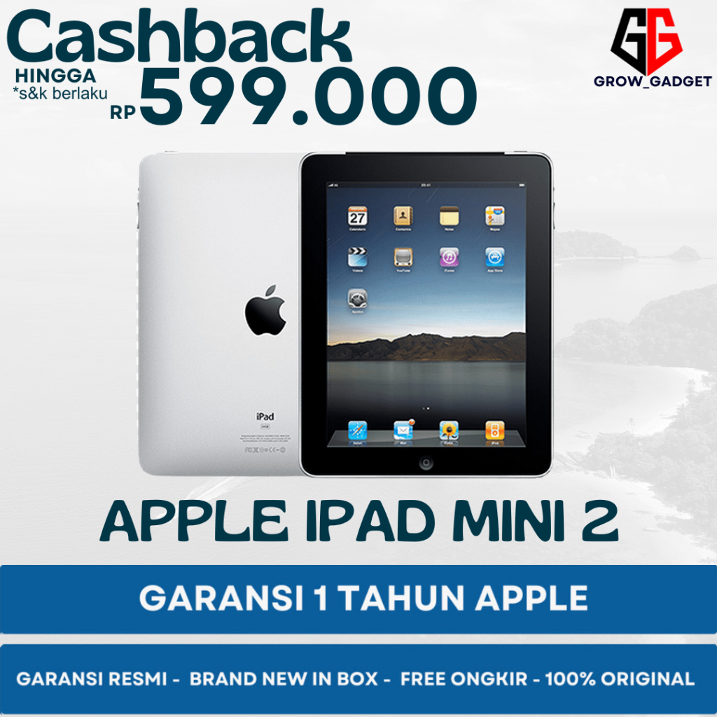 Apple iPad Mini 2 16GB 32GB 64GB 128GB Wifi & Cellular Resmi