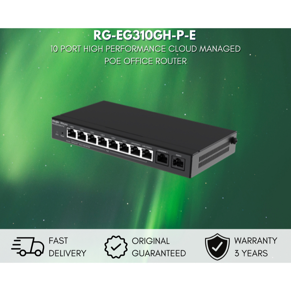 RUIJIE REYEE RG-EG310GH-P-E 8 PORT CLOUD MANAGE POE ROUTER GATEWAY