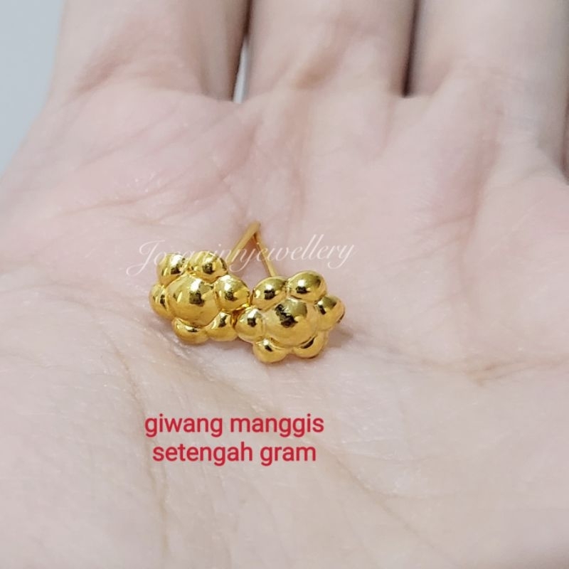 giwang manggis emas muda setengah gram