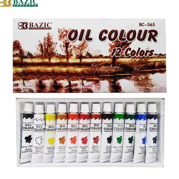 

KODE I7D6 Bazic Oil Colour 12 Colors Cat Minyak Isi 12 Warna