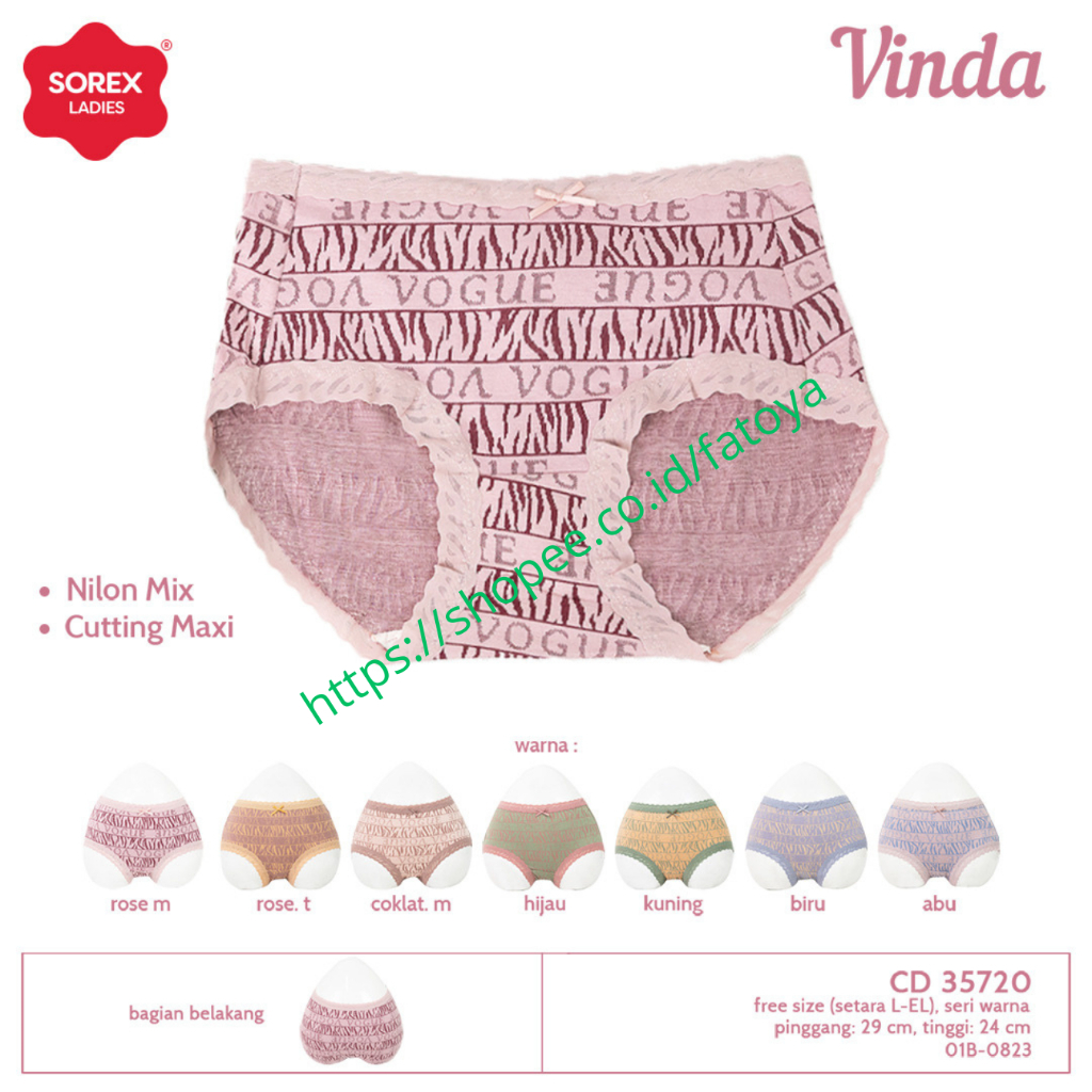 SOREX CD Celana Dalam Wanita Maxi Nylon Spandex Vinda