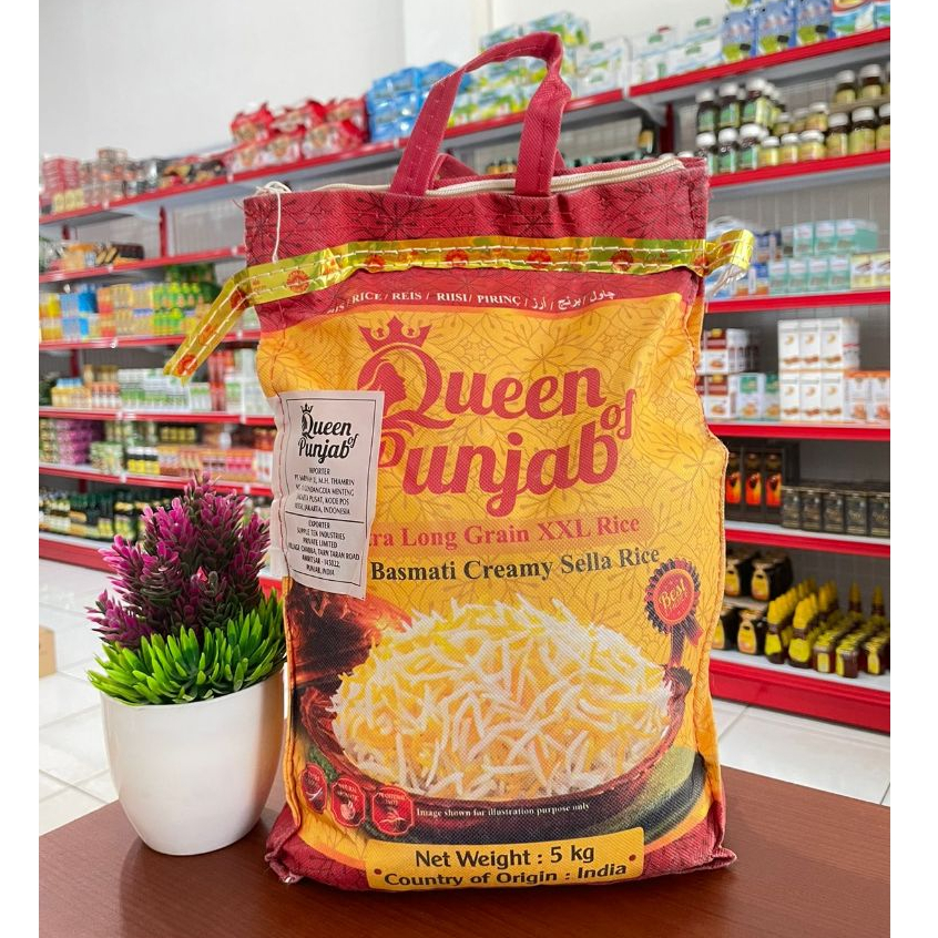 

Beras Basmati Queen Of Punjab 5kg | Extra Long Grain XXL Rice 1121 Creamy Sella | Import India