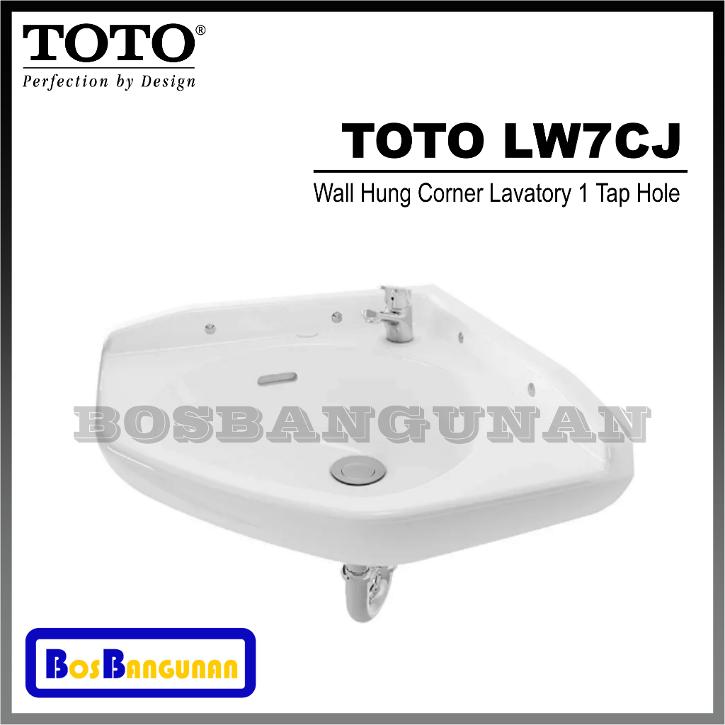 Wastafel Gantung TOTO LW7CJ / Wall Hung Corner Lavatory 1 Tap Hole TOTO LW 7 CJ / Wastafel Dinding