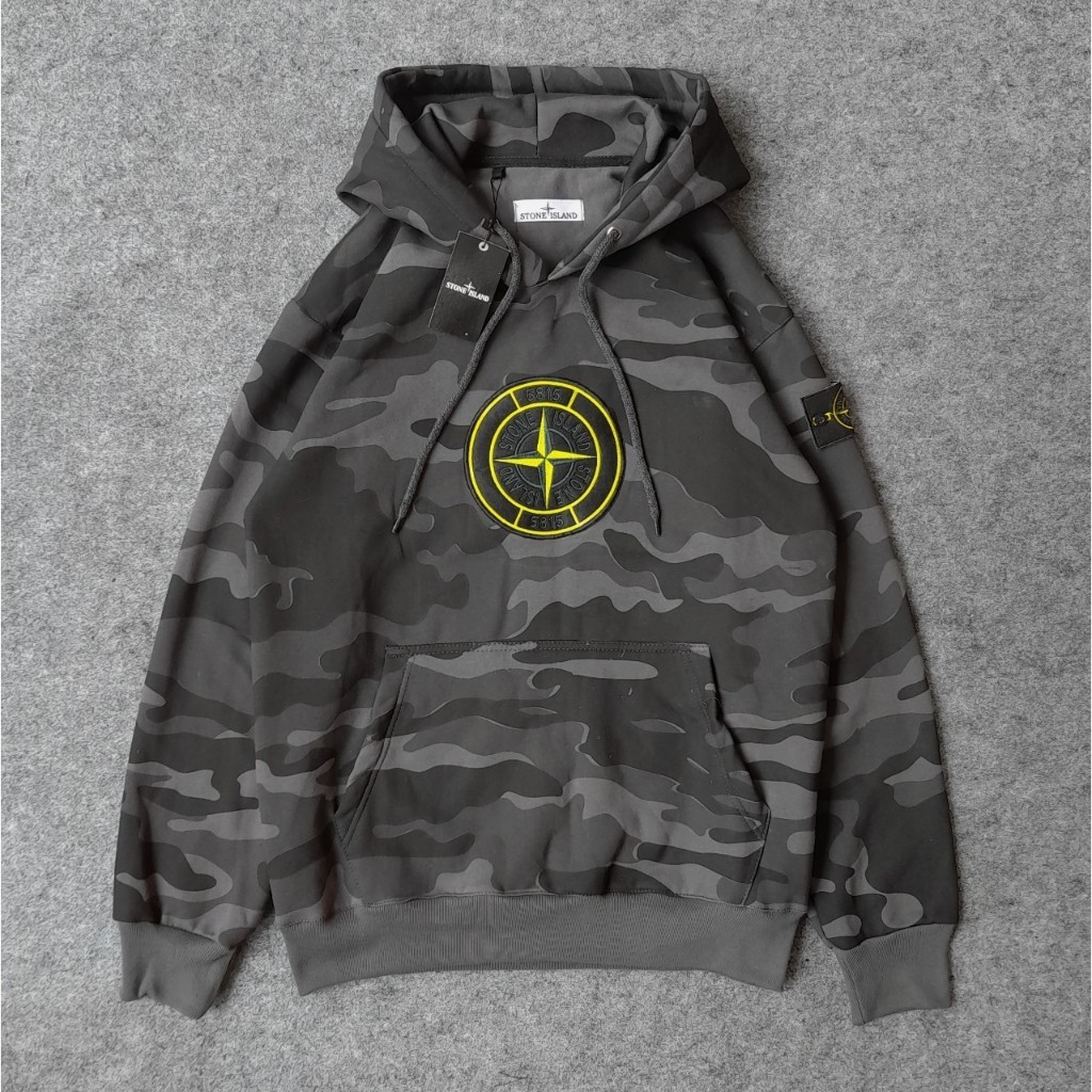 Sweater Hoodie Stoneey Islands Camo 5815 Laken Bordir FullTag Label