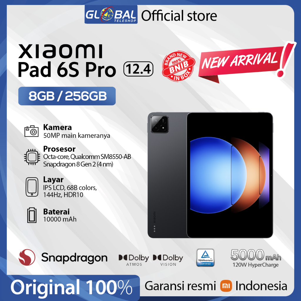 Xiaomi Pad 6s Pro 8/256GB Garansi Resmi