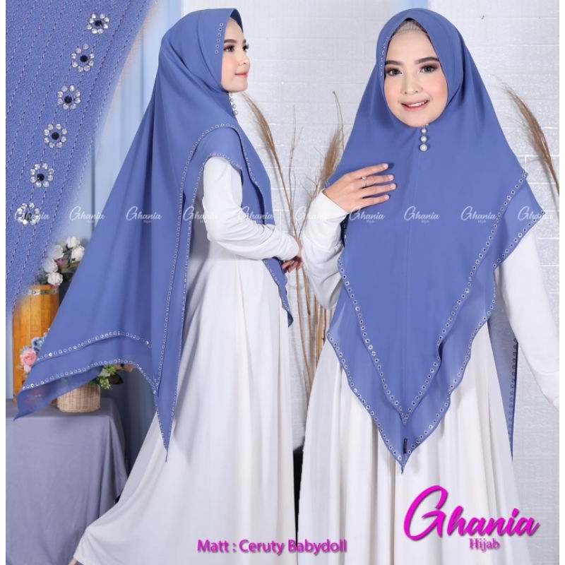 Jilbab Jumbo Hijab Khimar Syar'i Kerudung Bergo Ceruty 2layer Pari  FULL PAYET Khimar Jumbo Premium