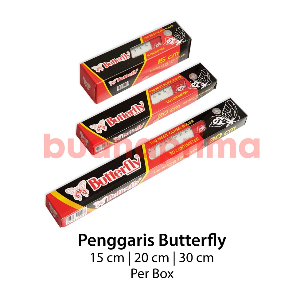 

ART H59B Penggaris Butterfly Lusinan 12 pcs 15 2 3 cm Rol Plastik Premium