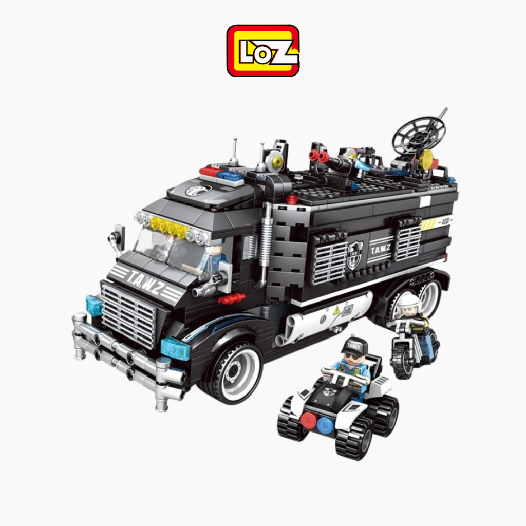 Mainan Brick Anak / Balok Susun Model Sembo 102477 Black Hawk Swat