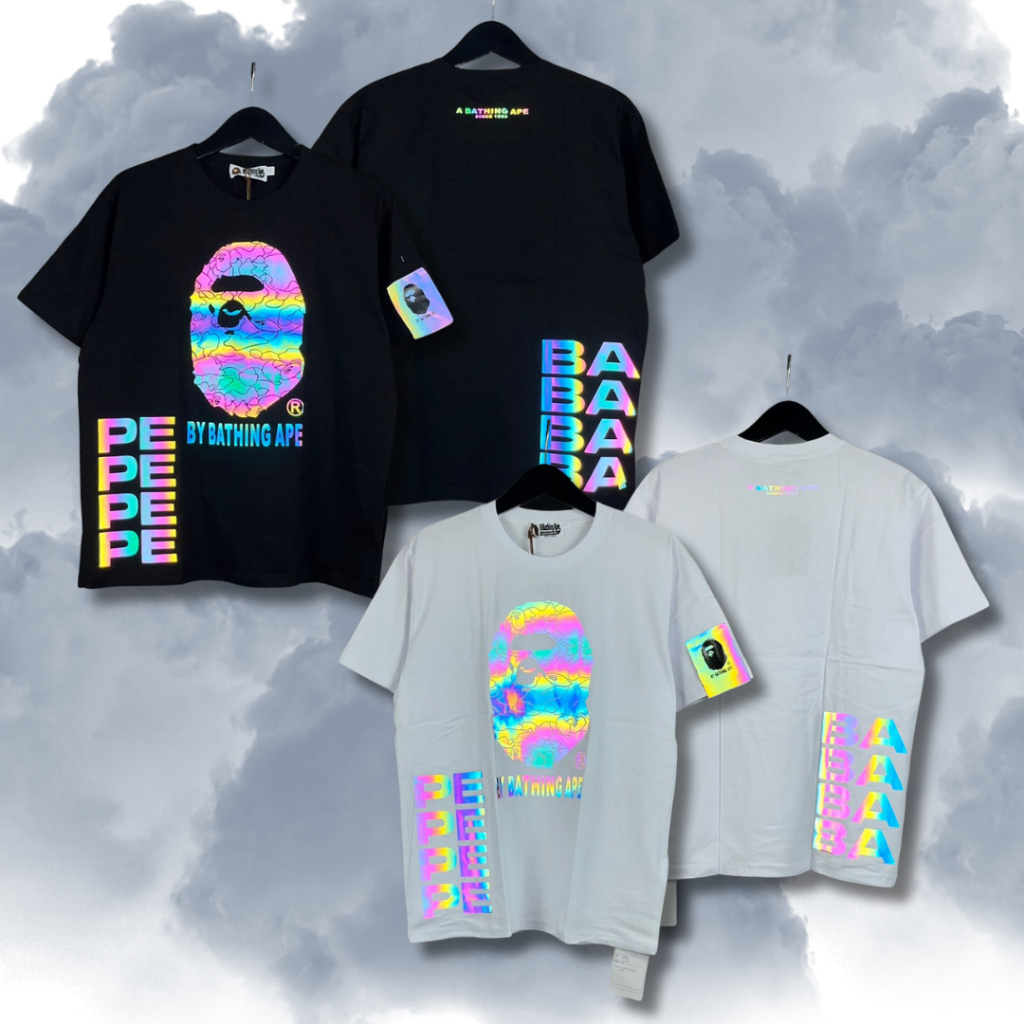 [NEW ARRIVAL] Baju Kaos Atasan Pria BAPE APE Reflection Oversize TEE Kaos StreetWear BAPE reflektif 