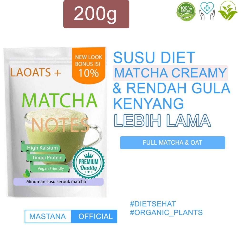 

Matcha Powder Penurun Berat Badan Pelangsing Badan Susu Diet Bubuk Matcha Oatmilk Susu Rendah Gula Laoats