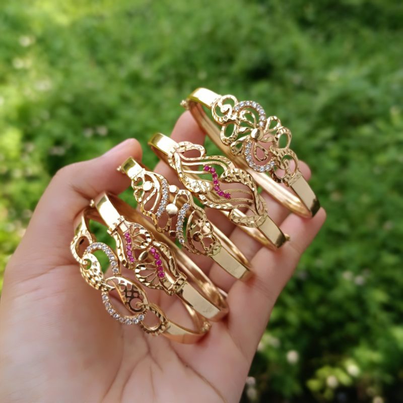Gelang Bangkok wanita Swasa kuning selamanya permata zicronia (aksesoris perhiasan)