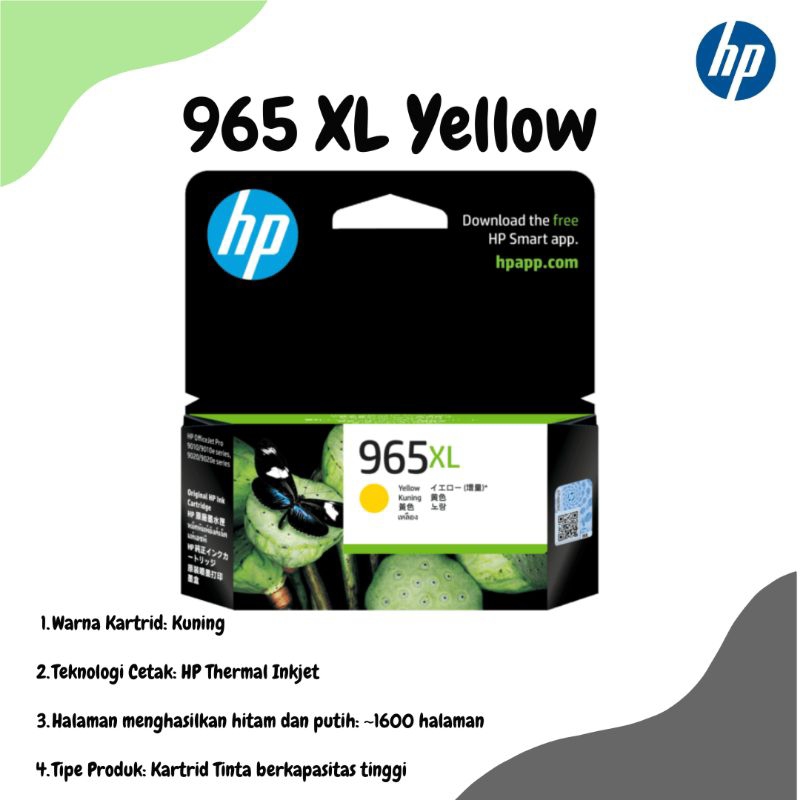 HP 965XL High Yield Yellow Original Ink cartridge