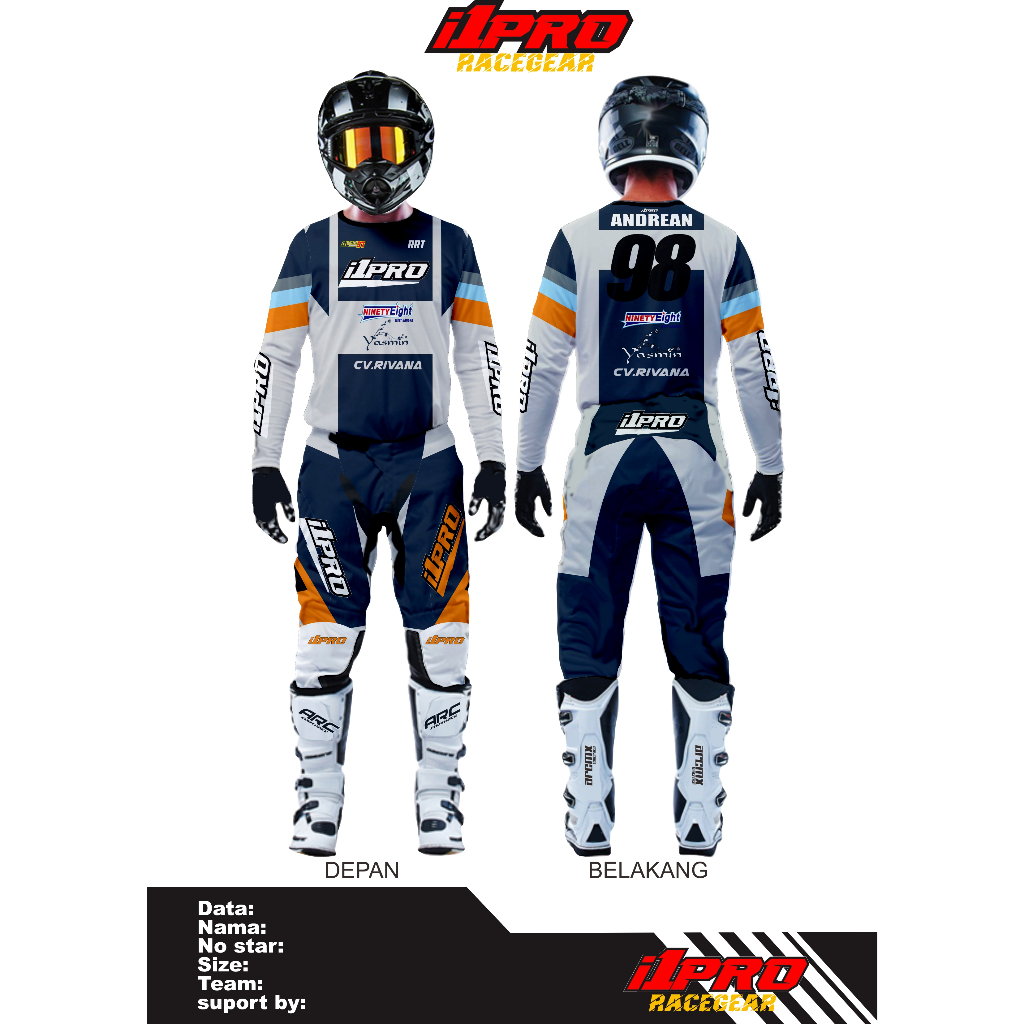 Jersey Trail Custom Cross Pakaian Adventure