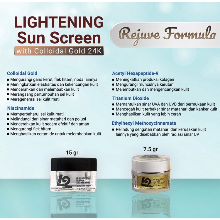 Skincare L2Skin - Lightening Sun Screen