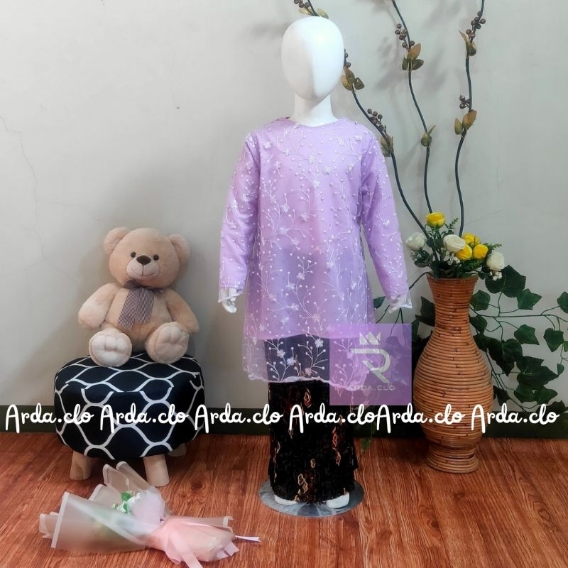 BAJU KEBAYA ANAK PEREMPUAN MODERN MODEL TUNIK / SET KEBAYA BRUKAT ANAK 3 - 9 TAHUN / STELAN KEBAYA B