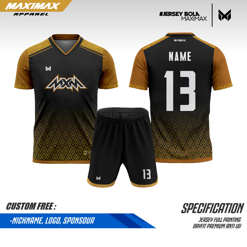 JERSEY FUTSAL CUSTOM | Jersey Gold Classic | Jersey Futsal Premium - Maximax Apparel