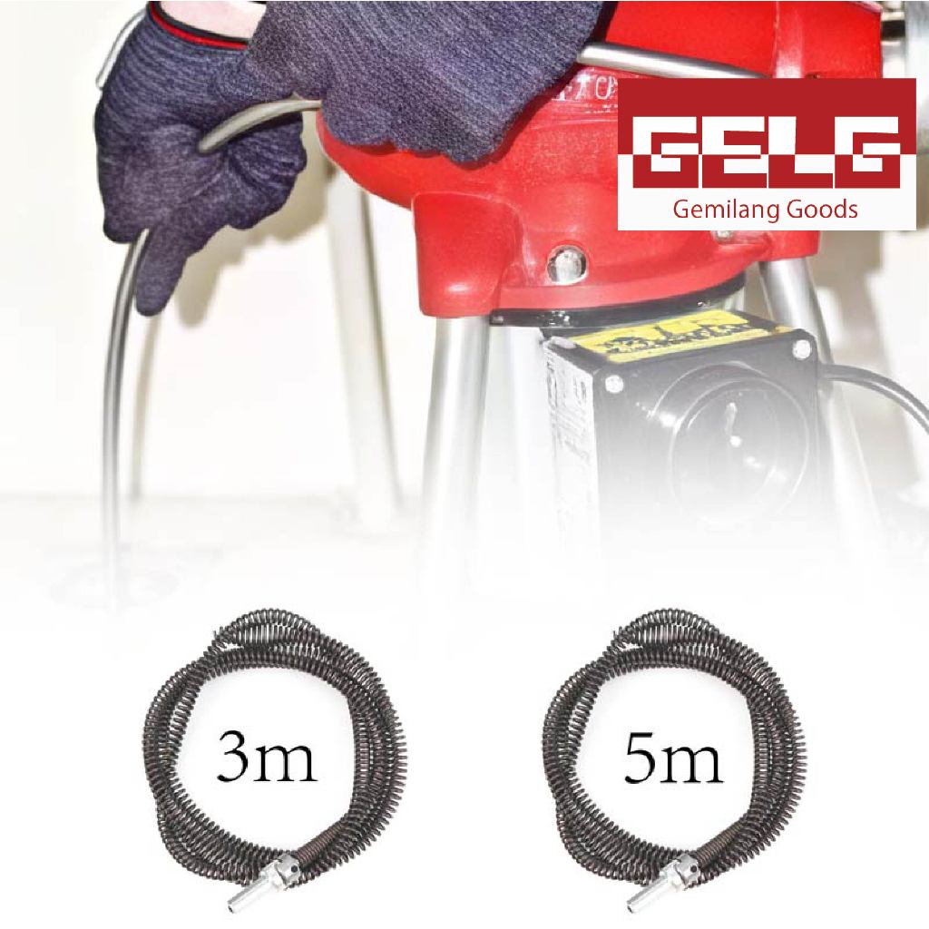 Alat Pembersih Pipa Mampet Pipe Cleaner Kawat Dengan Pipe Cleaner Kawat 3M/5M Adaptor Bor Cocok