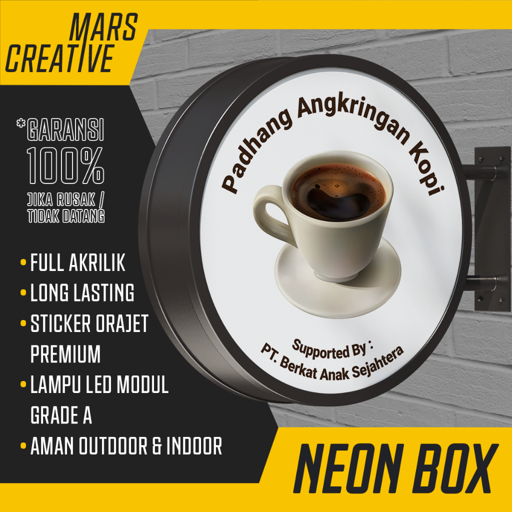 REKOMENDASI NEON BOX TERMURAH – NEON BOX UKURAN 50 X 100 CM BAHAN FULL AKRILIK PREMIUM QUALITY BERBA