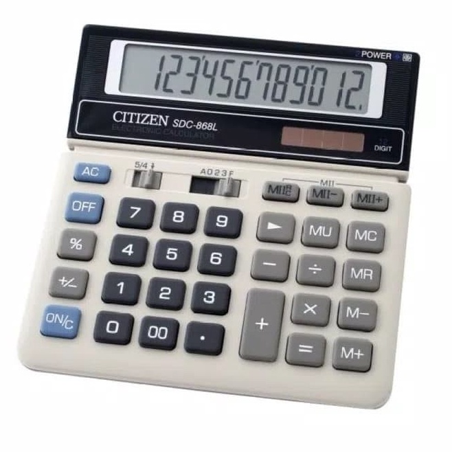 

KODE E8H5 Kalkulator Citizen Type SDC 868 L Calculator Citizen 12 Digit 868 L