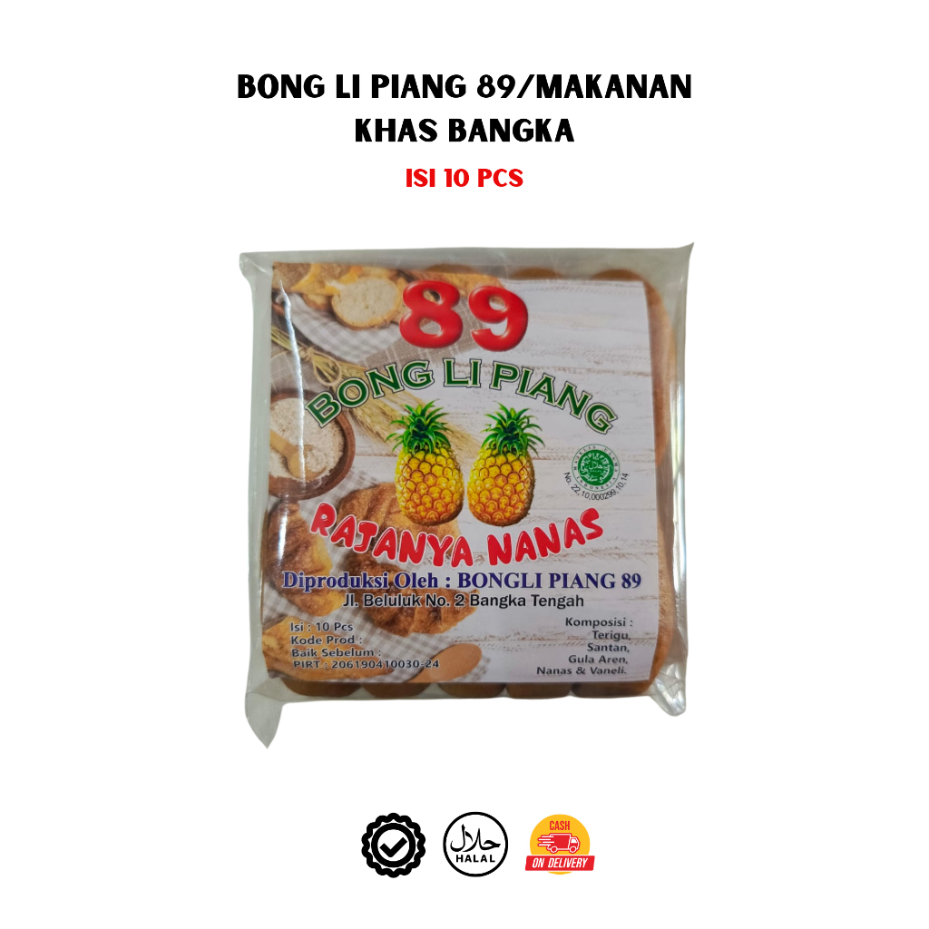 Bonglipiang Khas Bangka Cap 89 / Piang Nanas Bangka / Bong Li Piang / Roti Papan isi Selai Nanas