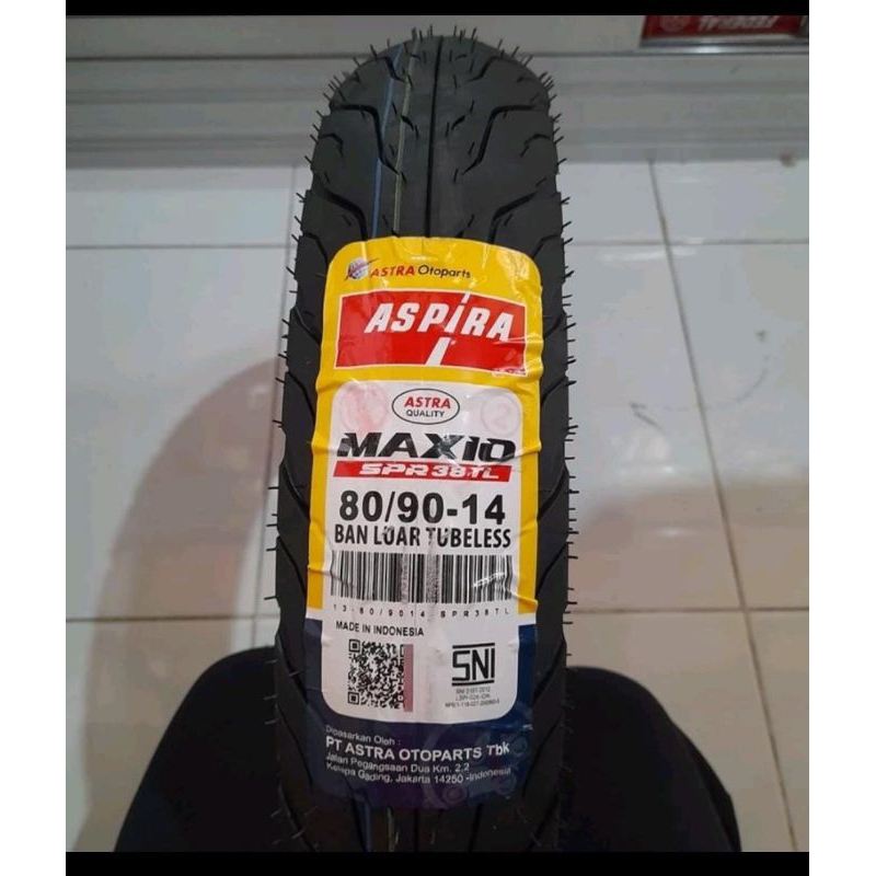 Aspira maxio spr38tl ban luar tubless 80/90-14