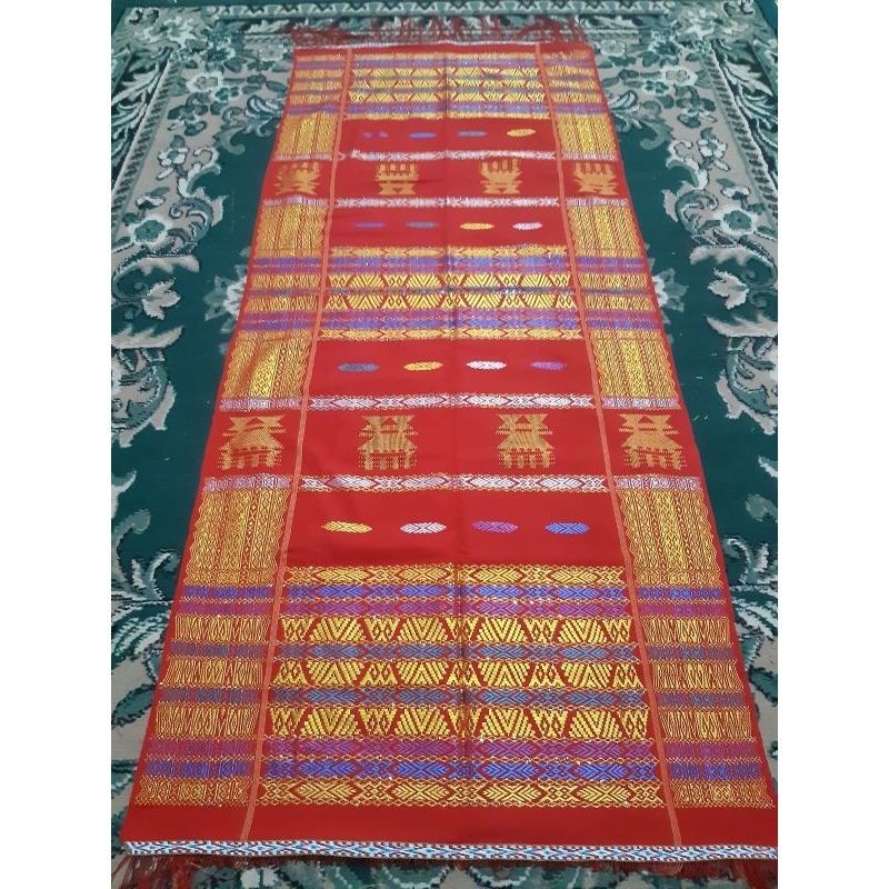 Uis Nipes Merah Pengantin Karo Full Sutra Ori Benang Kristal