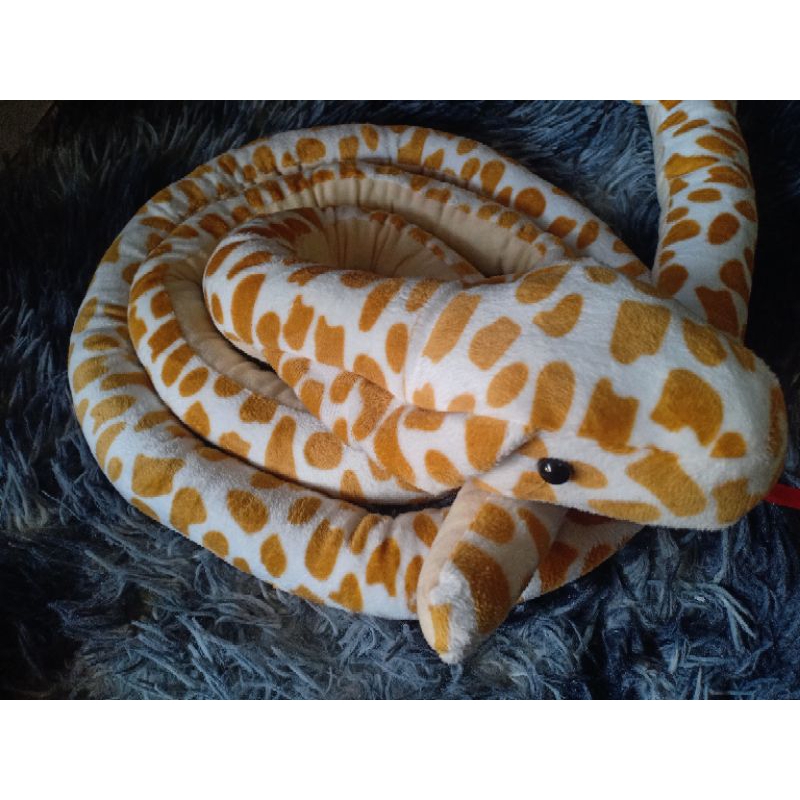 MAINAN ANAK BONEKA ULAR KUNING BAHAN LEMBUT PANJANG 125 CM