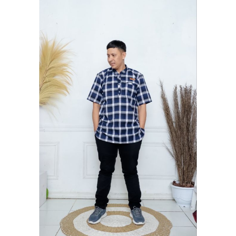 koko kurta lengan pendek bahan katun flanel
