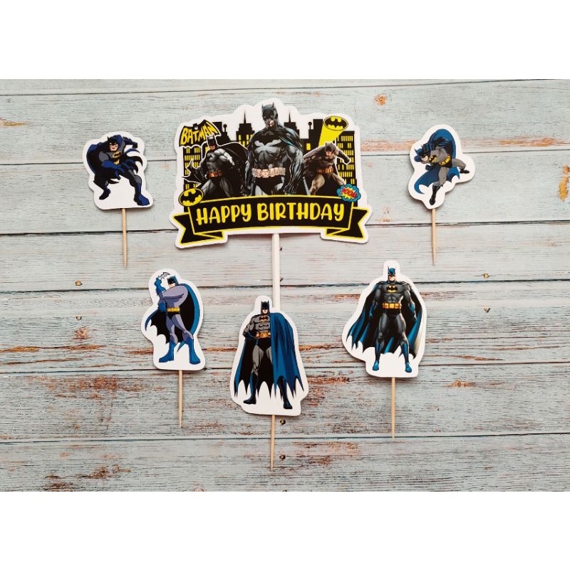 dekorasi kue ulang tahun cake topper hiasan kue cake ulang tahun tema Batman