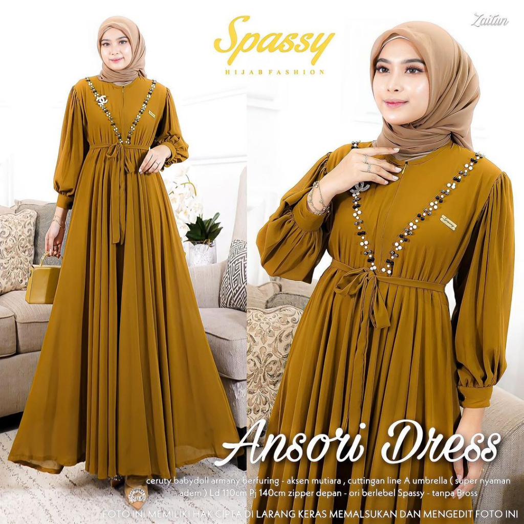 Gamis Maxy Ceruti Formal Kajian Lebaran Mustard Kunyit Simpel Mewah Jumbo 2XL 3XL 4XL LD 120 130 140