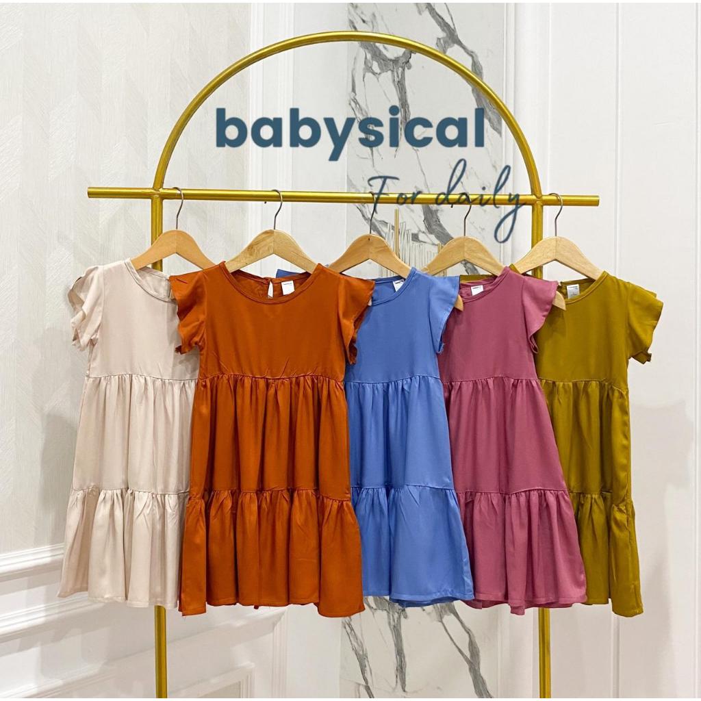BABYSICAL 1-6 Tahun Serena Dress In Plain - Dress Baju Anak Perempuan Cantik Dress Balita Anak Seren