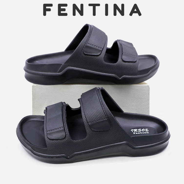 FENTINA Sandal Platform Pria Tinggi Kekinian Dewasa Sepatu Sandal Slide Pria Bawah Ban Anti Licin Pr