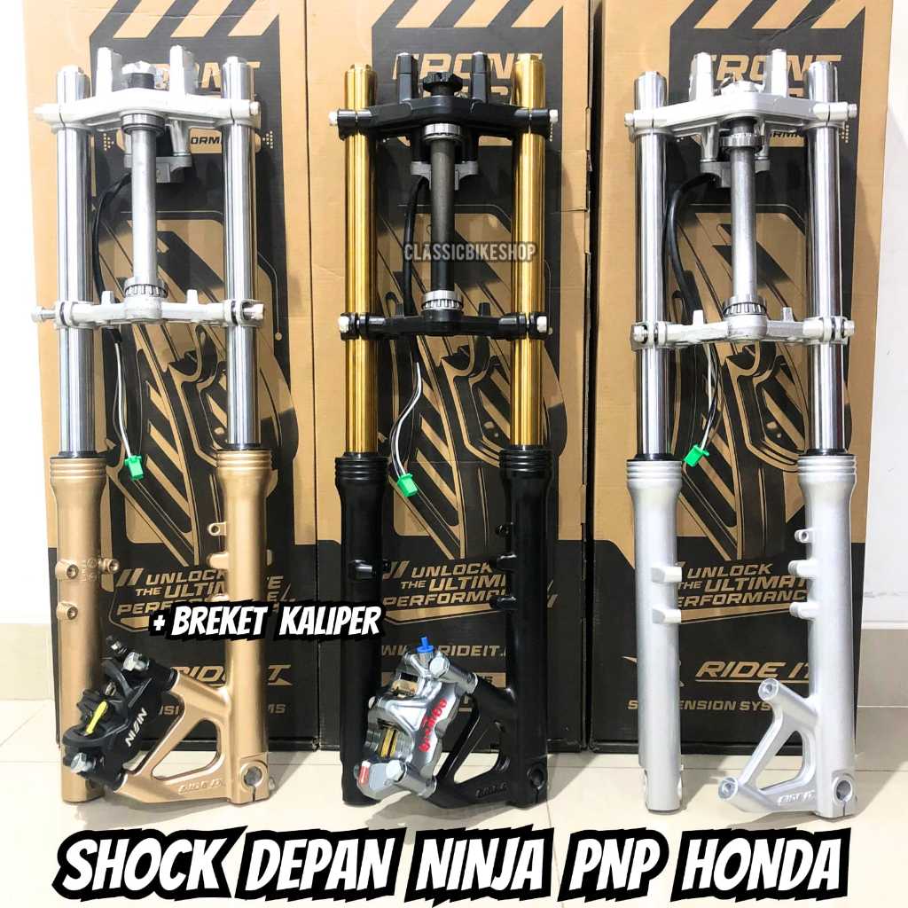 Shock Depan Ninja 150R PNP Honda CB GL MP Tiger Set Pangkon Kaliper 4 Piston Kunci 2pcs Ride it