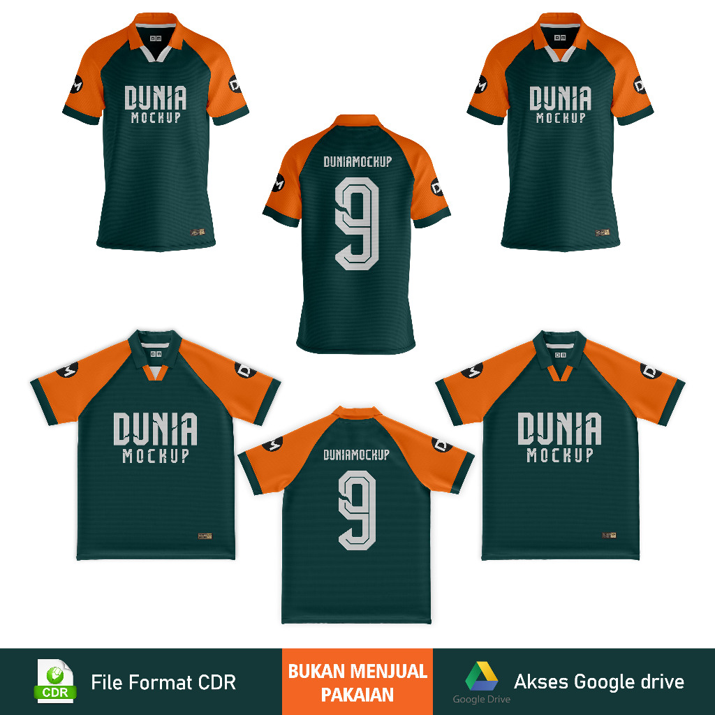 Mockup Jersey Polo RGLN - Corel DRAW (Produk Digital)