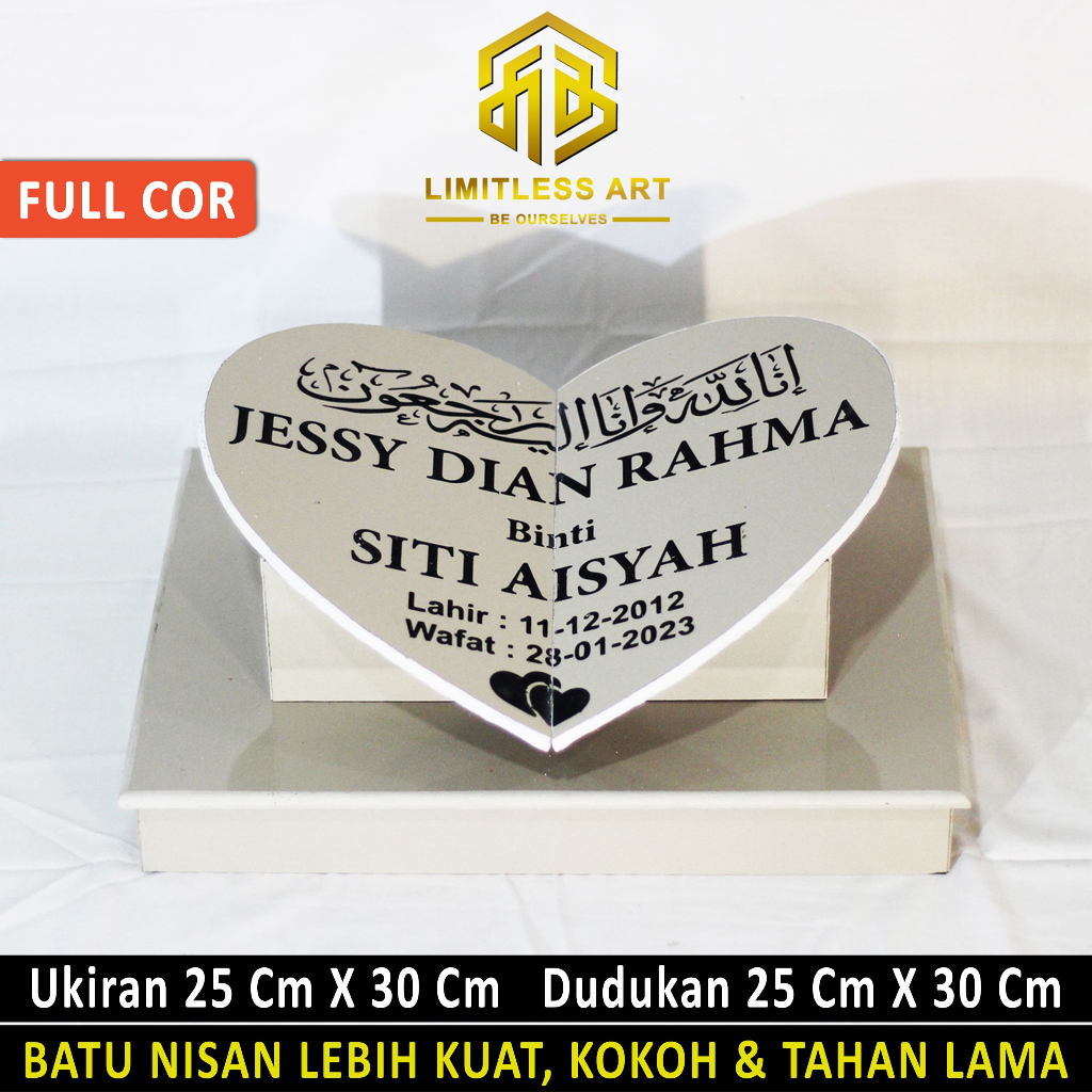 Batu Nisan Kijing Makam Full Set Granit Kuburan Maesan Anak Bayi Dewasa 25X30/25X30 B23