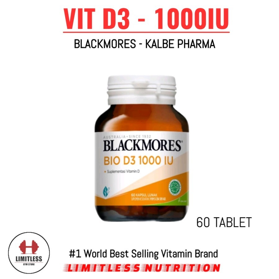 Blackmores VITAMIN BIO D3 1000 Iu 60 Softgel BPOM KALBE Vitamin D 1000IU BPOM