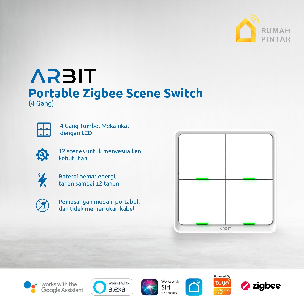 ARBIT Portable Zigbee Scene Switch 4 Gang