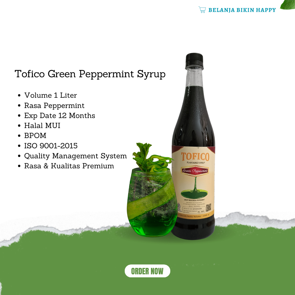 

Sirup Mint 1000 ml / Tofico Green Peppermint Syrup 1 Liter