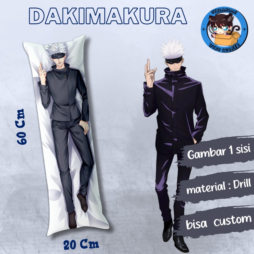 dakimakura / guling ANIME GOJO JUJUTSU KAISEN / ukuran 20x60cm / sudah termasuk isi / bisa custom