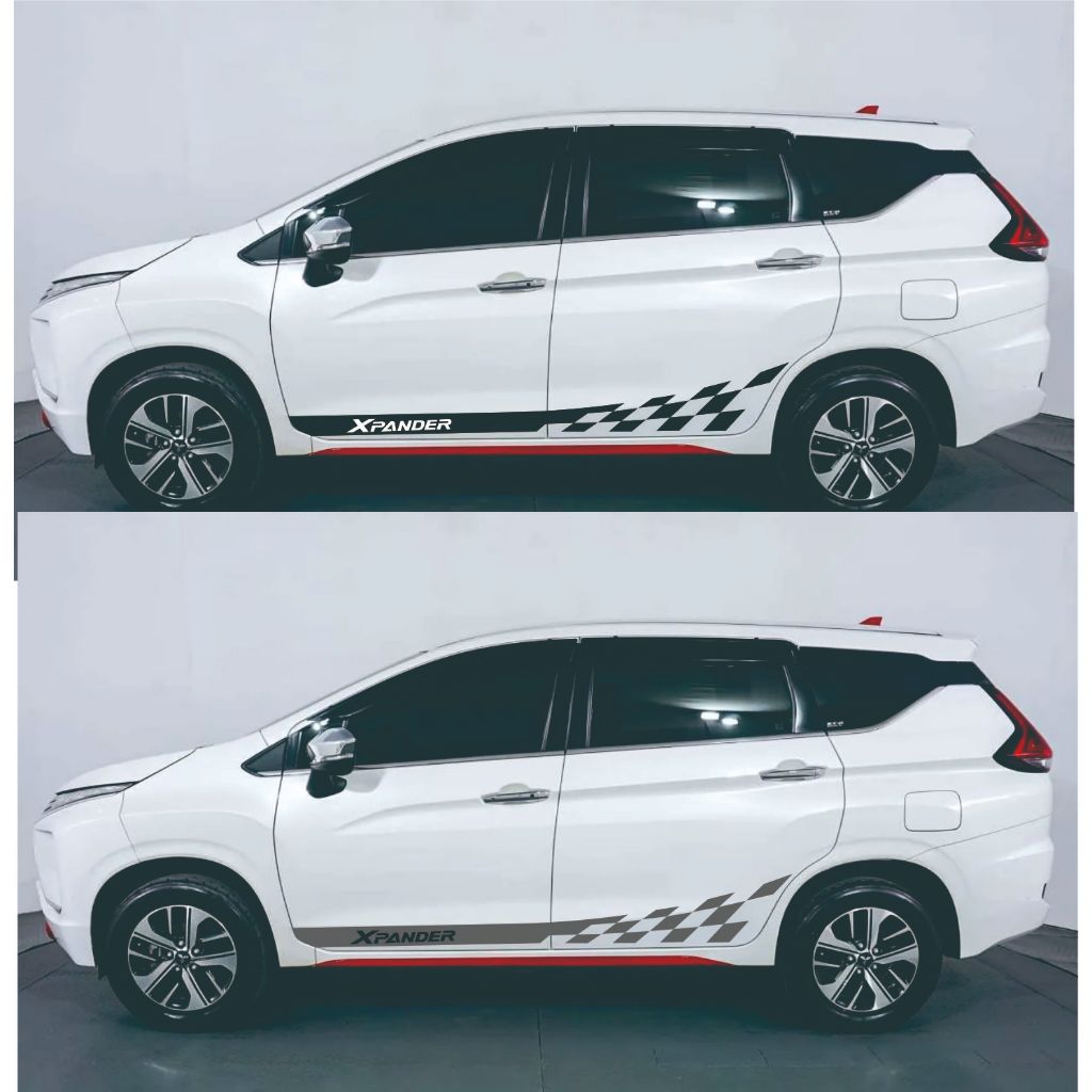 Stiker Cutting Mobil Xpander Ultimate Aksesoris Avanza Lis Sigra Calya Xenia Hitam Putih Minimalis