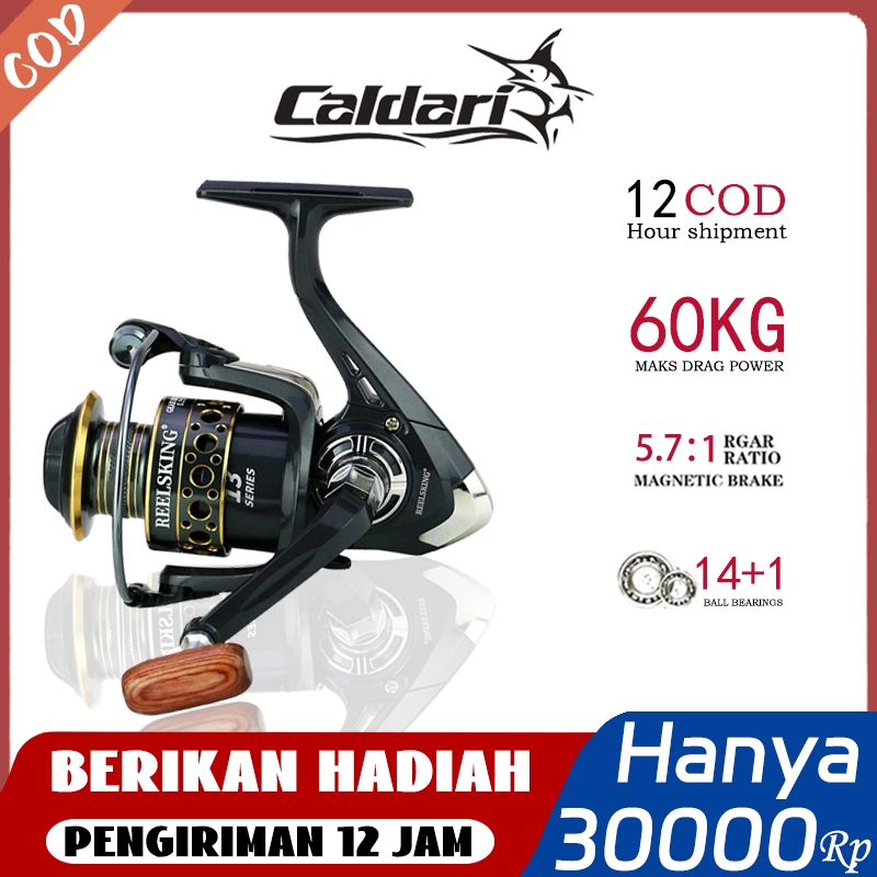 ✔️Indonesia Spot✔️Reel Pancing Spinning Power 5.7:1Handle Metal 50Kg Max Drag KB2000-7000 15BB reel Spinning Reel Bait-casting Reel fishing reel Poros kawat logam Rasio kecepatan5.7:1 Gulungan pancing Reel pancing joran daido