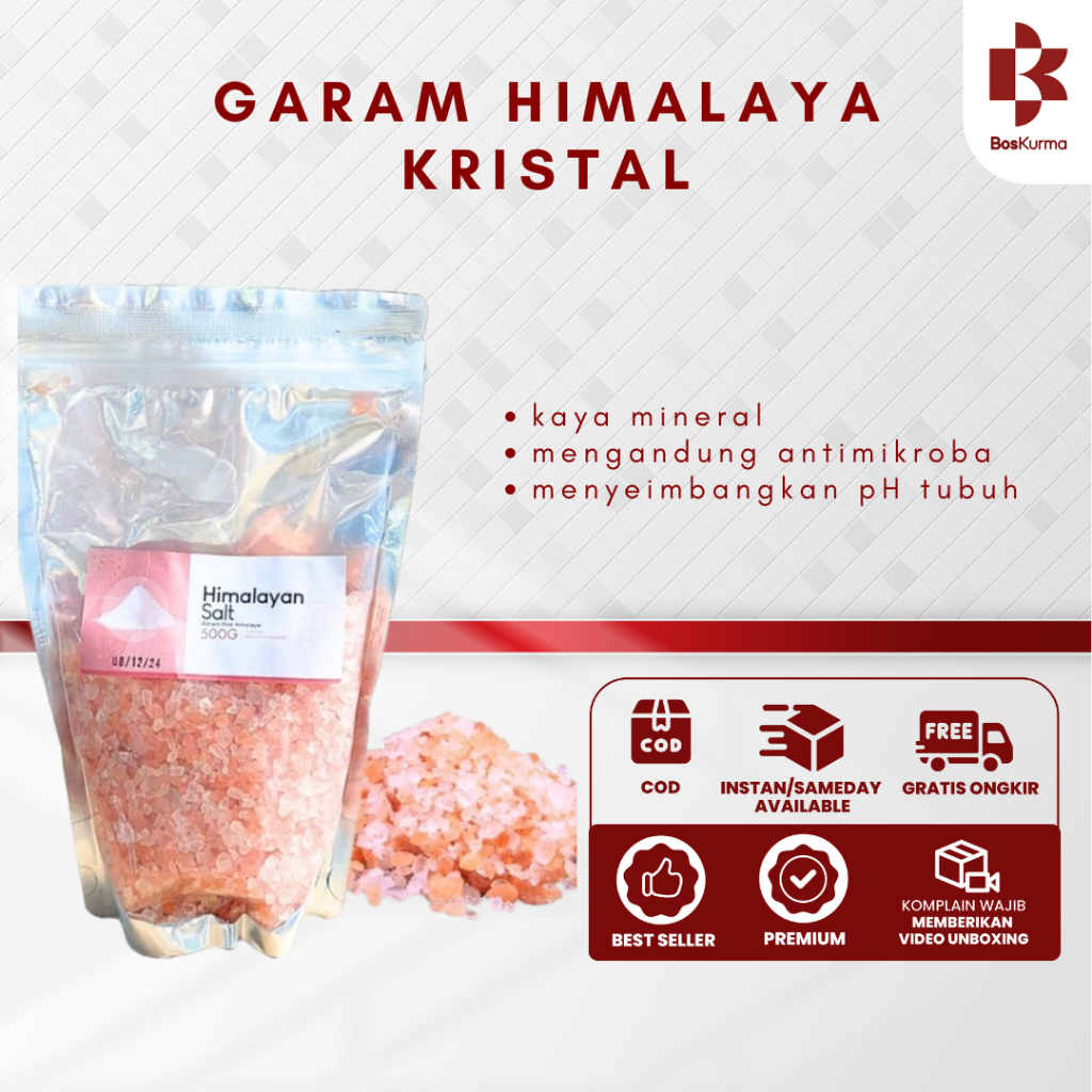 

Garam Himalaya Kasar/Kristal - Himalayan Coarse Pink Salt Premium