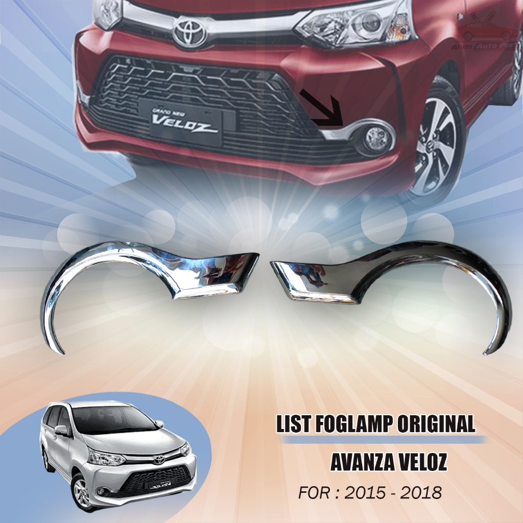 LIST FOGLAMP AVANZA VELOZ ORIGINAL 2015 - 2018 CHROME / LIS LIST GARNISH FOGLAMP VELOZ ORI