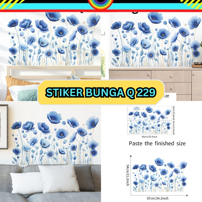 Wall Wallsticker Stiker Sticker Dinding Tembok Motif Pagar List Lis Border Bunga Pink Q 229 Lucu Hia