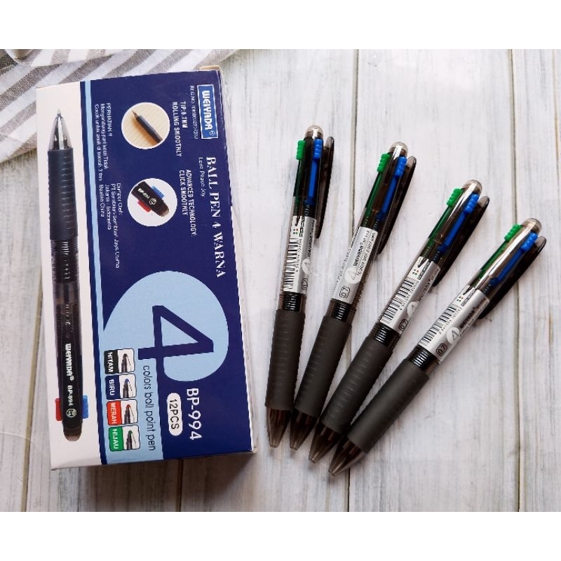 

(1PC) BOLPOIN GEL WEIYADA BP-994 0.7MM 4 WARNA HITAM/BIRU/MERAH/HIJAU