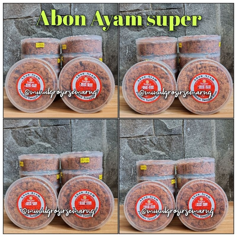 

abon ayam super tunggal roso kemasan toples 100gram
