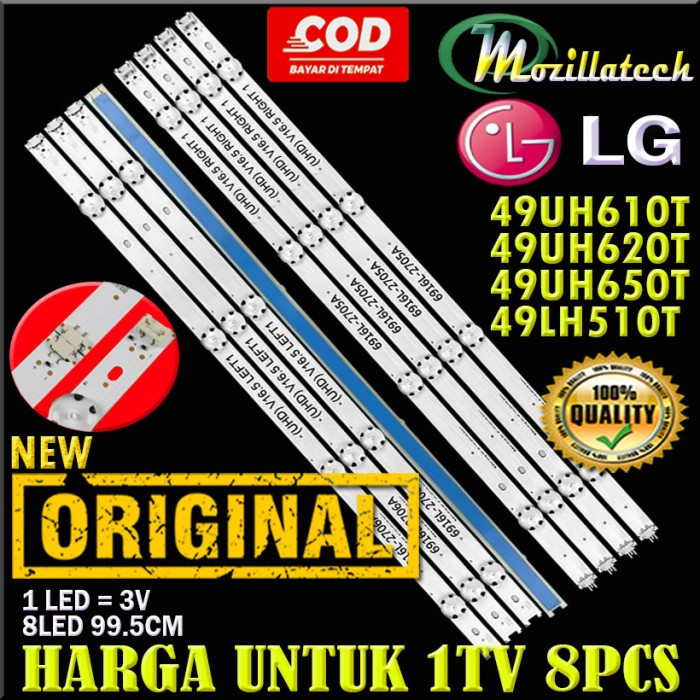 backlight LG 49UH610T lampu backlight tv led 49uh610t