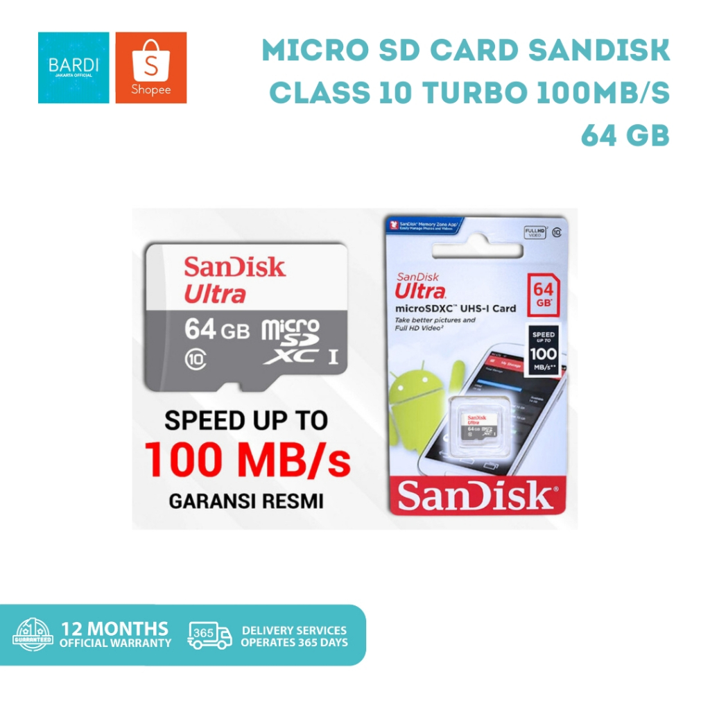 Sandisk Memory Card MicroSD 64 GB MIcro SD Ultra Class 10 64 GB